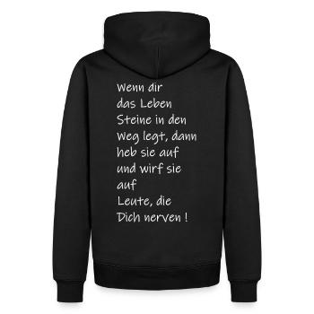 Weisheit - Männer Premium Bio Hoodie - Schwarz - Hinten - Nico (187cm)