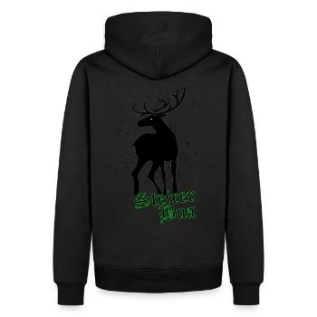Steiermark - Männer Premium Bio Hoodie - Schwarz - Hinten - Nico (187cm)
