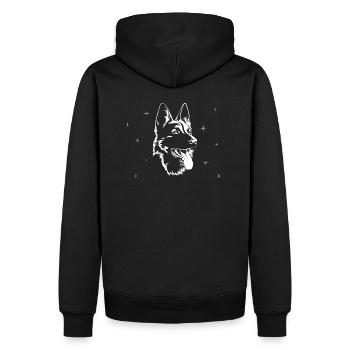 Chien de berger allemand avec étoiles - Sweat à capuche Premium bio Homme - noir - Dos - Nico (187cm)