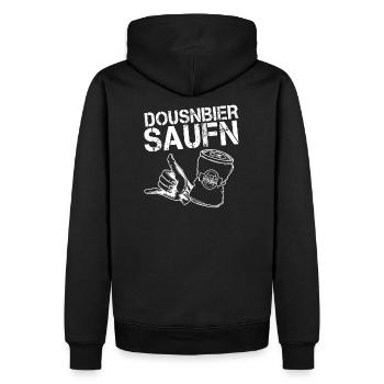 Dosenbier saufen - Männer Premium Bio Hoodie - Schwarz - Hinten - Nico (187cm)