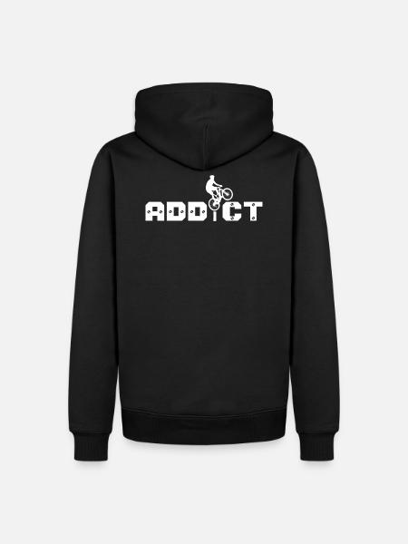 Addict Mountainbike - Mountainbike-Süchtig - Passion Mountainbike - Männer Premium Bio Hoodie - Schwarz