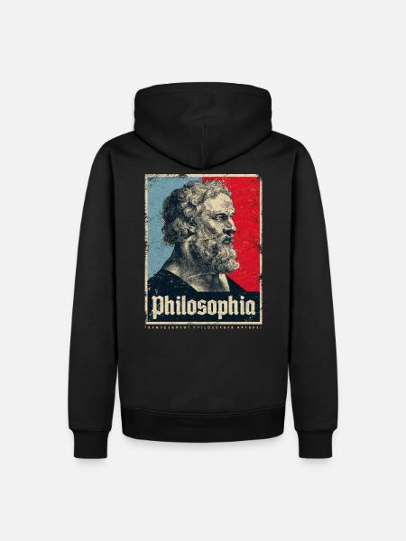 PLATON PHILOSOPHE PHILOSOPHE PHILOSOPHIE CADEAU - Sweat à capuche Premium bio Homme - noir