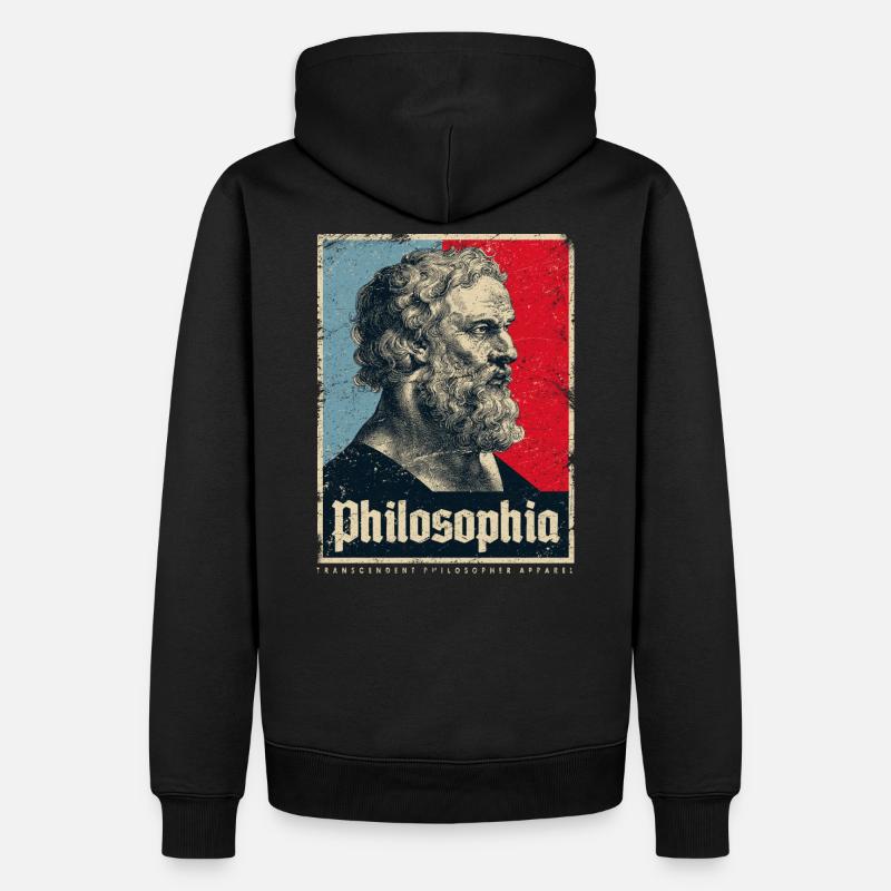 PLATON PHILOSOPHE PHILOSOPHE PHILOSOPHIE CADEAU - Sweat à capuche Premium bio Homme - noir