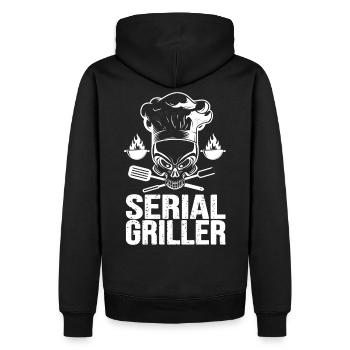 BBQ serial griller cadeau humour homme barbecue - Sweat à capuche Premium bio Homme - noir - Dos - Nico (187cm)