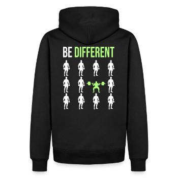Be Different Gym Fitness Edition - Sweat à capuche Premium bio Homme - noir - Dos - Nico (187cm)