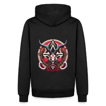 Baphomet - Luzifer - Teufel - Satan - 666 - Männer Premium Bio Hoodie - Schwarz - Hinten - Nico (187cm)