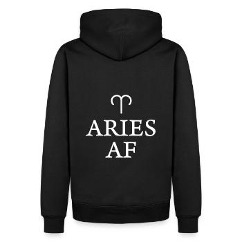 Widder AF Lustig Astrologie Tierkreiszeichen - Männer Premium Bio Hoodie - Schwarz - Hinten - Nico (187cm)