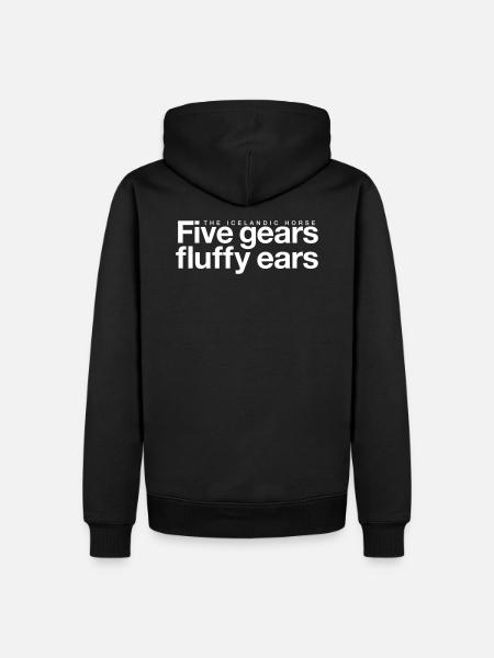 Cinque ingranaggi soffici orecchie - Herre Premium økologisk hoodie - sort