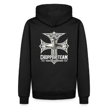 Chopper Team fond sombre - Sweat à capuche Premium bio Homme - noir - Dos - Nico (187cm)