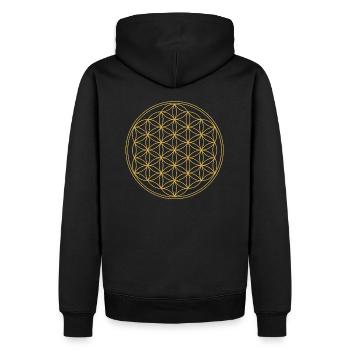 fleur de vie - Sweat à capuche Premium bio Homme - noir - Dos - Nico (187cm)