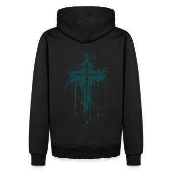 Cross Gothic Goth Evil - Men’s Premium Organic Hoodie - black - Back - Nico (187cm)