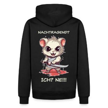 Nachtragend? Ne! - hell - Männer Premium Bio Hoodie - Schwarz - Hinten - Nico (187cm)