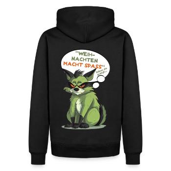 Weihnachten Macht Spaß? - Männer Premium Bio Hoodie - Schwarz - Hinten - Nico (187cm)