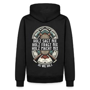Holz Holzfäller Forstwirtschaft Geschenk - Männer Premium Bio Hoodie - Schwarz - Hinten - Nico (187cm)