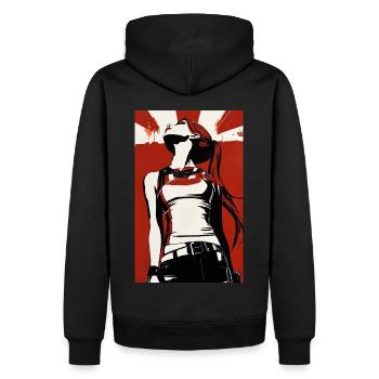 Anime Art | Young Woman - Männer Premium Bio Hoodie - Schwarz - Hinten - Nico (187cm)