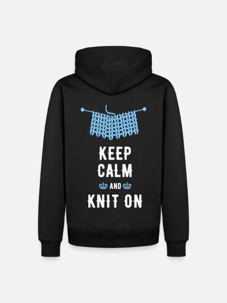 Knitting saying, funny saying, Keep-Calm - Men’s Premium Organic Hoodie - black