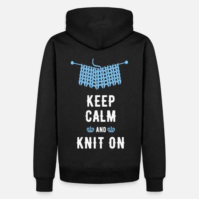 Stricken Spruch, lustiger Spruch, Keep-Calm - Männer Premium Bio Hoodie - Schwarz
