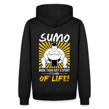 Le sumo, plus qu’un simple sport, c’est un mode de vie - Sweat à capuche Premium bio Homme - noir - Dos - Nico (187cm)