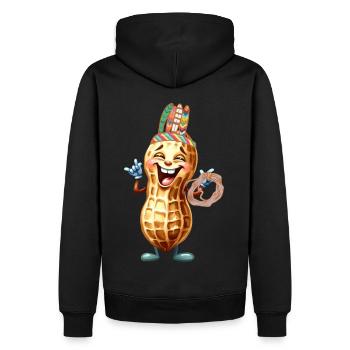 Erdnuss Wilder Westen Kind Kinder Erdnüsse Nuss - Männer Premium Bio Hoodie - Schwarz - Hinten - Nico (187cm)