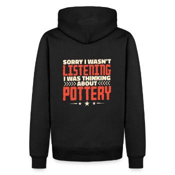 Poterie poterie potiers bricoleurs cadeau - Sweat à capuche Premium bio Homme - noir - Dos - Nico (187cm)
