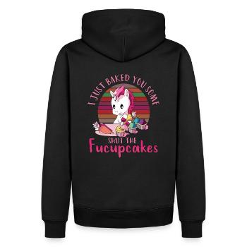 Licorne a fermé les fucupcakes - Sweat à capuche Premium bio Homme - noir - Dos - Nico (187cm)
