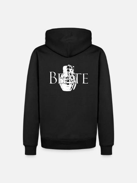 Beate Granate blanc - Sweat à capuche Premium bio Homme - noir