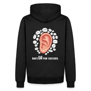 L’oreille du père pour les excuses. - Sweat à capuche Premium bio Homme - noir - Dos - Nico (187cm)