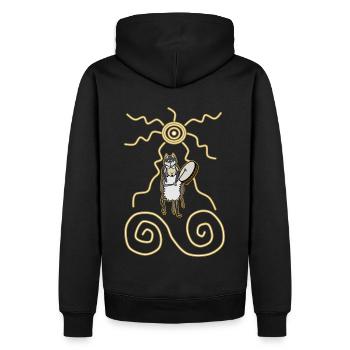 Mouton chaman - Sweat à capuche Premium bio Homme - noir - Dos - Nico (187cm)