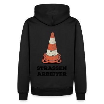 Strassenarbeiter Pylon streetworker - Männer Premium Bio Hoodie - Schwarz - Hinten - Nico (187cm)