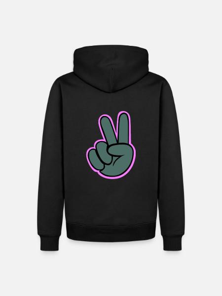 Victory Hand - Men’s Premium Organic Hoodie - black