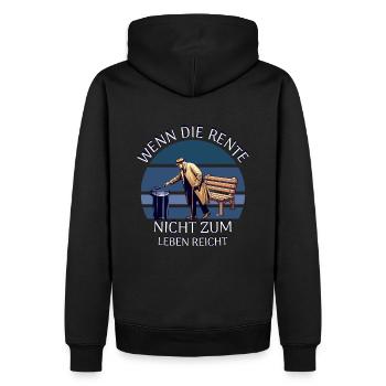 Rentner - Männer Premium Bio Hoodie - Schwarz - Hinten - Nico (187cm)