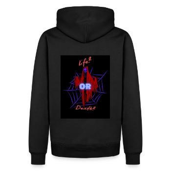 la vie ou la mort - Sweat à capuche Premium bio Homme - noir - Dos - Nico (187cm)