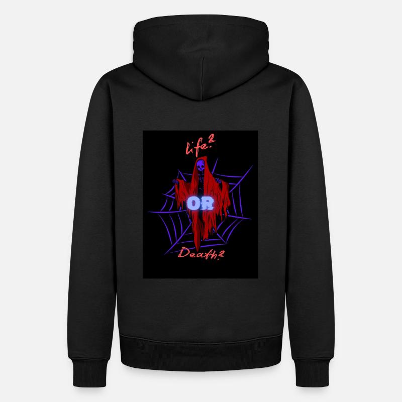 Leben oder Tod - Männer Premium Bio Hoodie - Schwarz