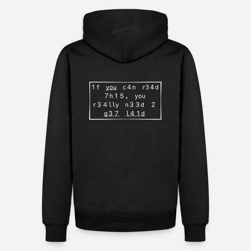 g3t l41d blanc - Sweat à capuche Premium bio Homme - noir