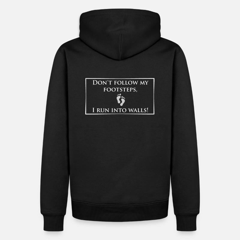 Footsteps white - Männer Premium Bio Hoodie - Schwarz