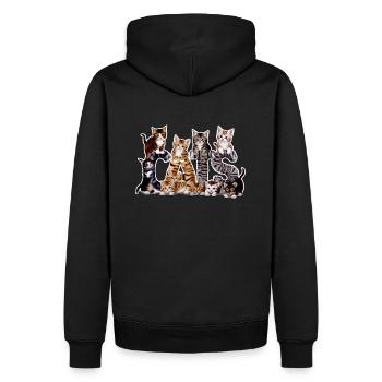 Cats - l'alphabet félin - Sweat à capuche Premium bio Homme - noir - Dos - Nico (187cm)