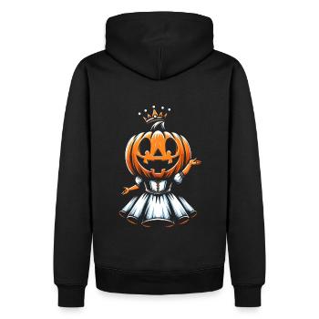 Princesse citrouille d’Halloween avec couronne - Sweat à capuche Premium bio Homme - noir - Dos - Nico (187cm)