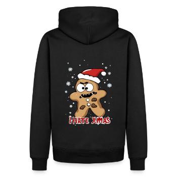 Je déteste Noël Gâteau aux biscuits en colère Noël - Sweat à capuche Premium bio Homme - noir - Dos - Nico (187cm)