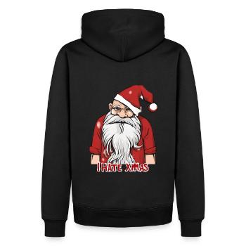 Ich hasse Weihnachten Lustiger Anti-Weihnachtsmann - Männer Premium Bio Hoodie - Schwarz - Hinten - Nico (187cm)