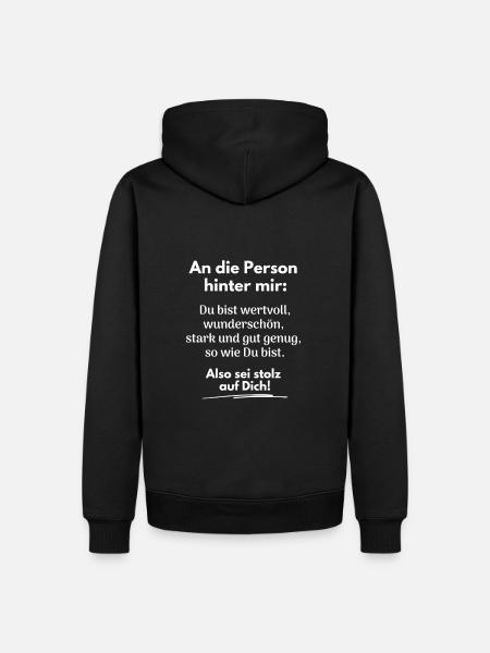 Du bist gut genug! - Männer Premium Bio Hoodie - Schwarz