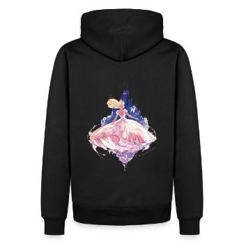 Prinzessin vor Traum Schloss - Männer Premium Bio Hoodie - Schwarz - Hinten - Nico (187cm)