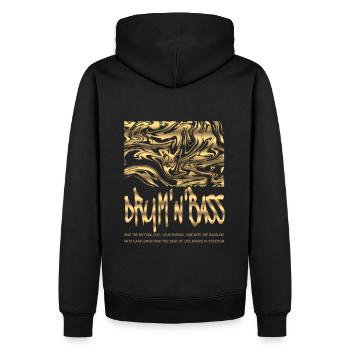 DNB Gold Flow Merch - tenue - Esthétique - Sweat à capuche Premium bio Homme - noir - Dos - Nico (187cm)