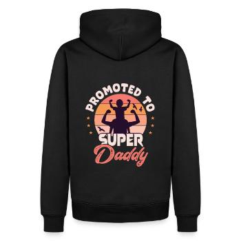 Superdaddy super daddy super dad - Sweat à capuche Premium bio Homme - noir - Dos - Nico (187cm)