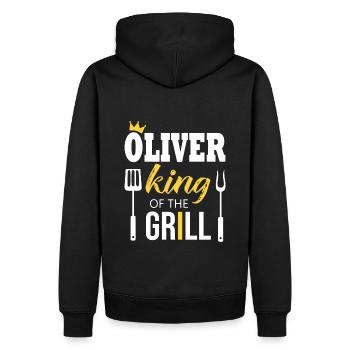 Oliver king of the grill - Sweat à capuche Premium bio Homme - noir - Dos - Nico (187cm)