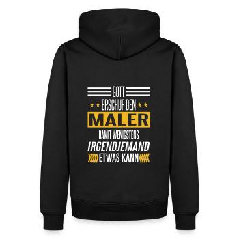 Gott schuf den Maler Beruf Spruch - Männer Premium Bio Hoodie - Schwarz - Hinten - Nico (187cm)