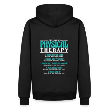 Physiothérapie Physiothérapie Physiothérapeute - Sweat à capuche Premium bio Homme - noir - Dos - Nico (187cm)
