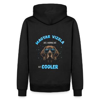 Magyar Vizsla - like a normal dog but cooler turquoise - Men’s Premium Organic Hoodie - black - Back - Nico (187cm)