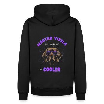 Magyar Vizsla - like a normal dog but cooler lila - Men’s Premium Organic Hoodie - black - Back - Nico (187cm)