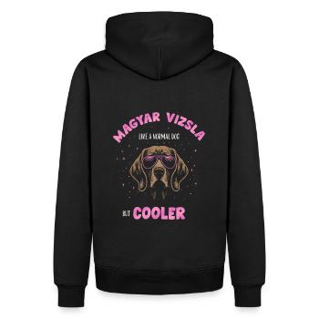 Magyar Vizsla - comme un chien normal mais rose plus froid - Sweat à capuche Premium bio Homme - noir - Dos - Nico (187cm)