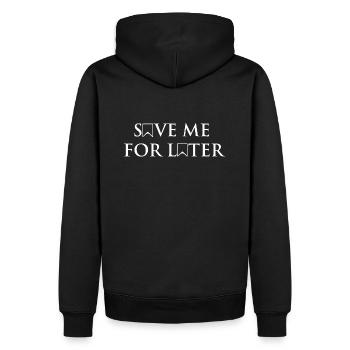 Sauvez-moi pour plus tard blanc - Sweat à capuche Premium bio Homme - noir - Dos - Nico (187cm)